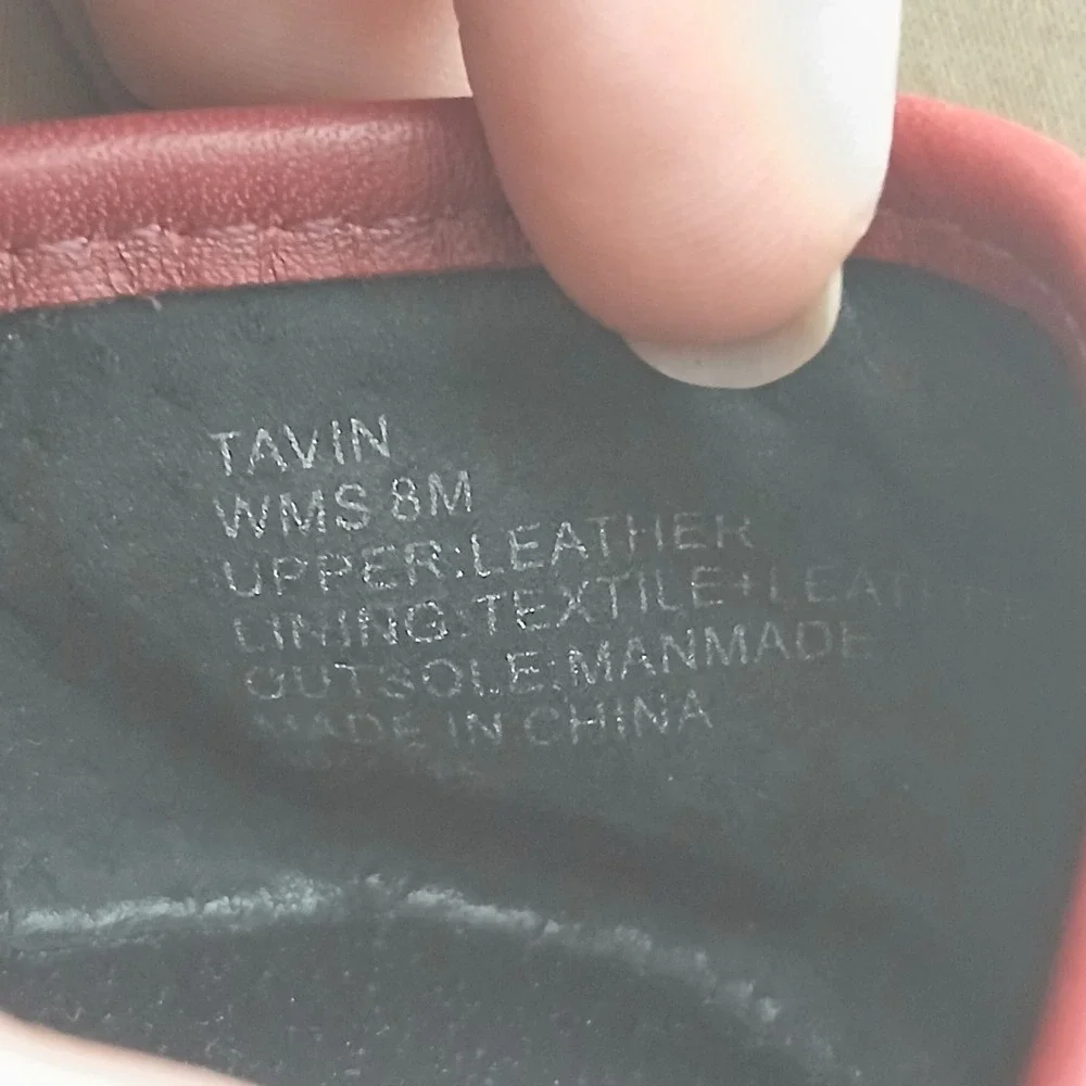 Kenneth Cole New York Tavin Red Leather Ballet Flats Gunmetal Hardware Mens 8M‎